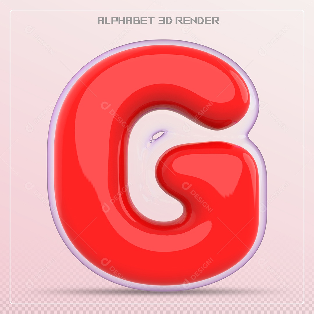 Letra Vermelha G Maiúscula Elemento 3D Para Composição PSD