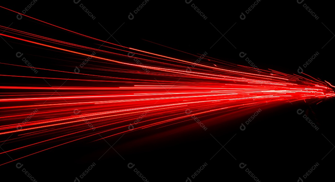 Linhas de luz de velocidade sobre fundo preto isolado