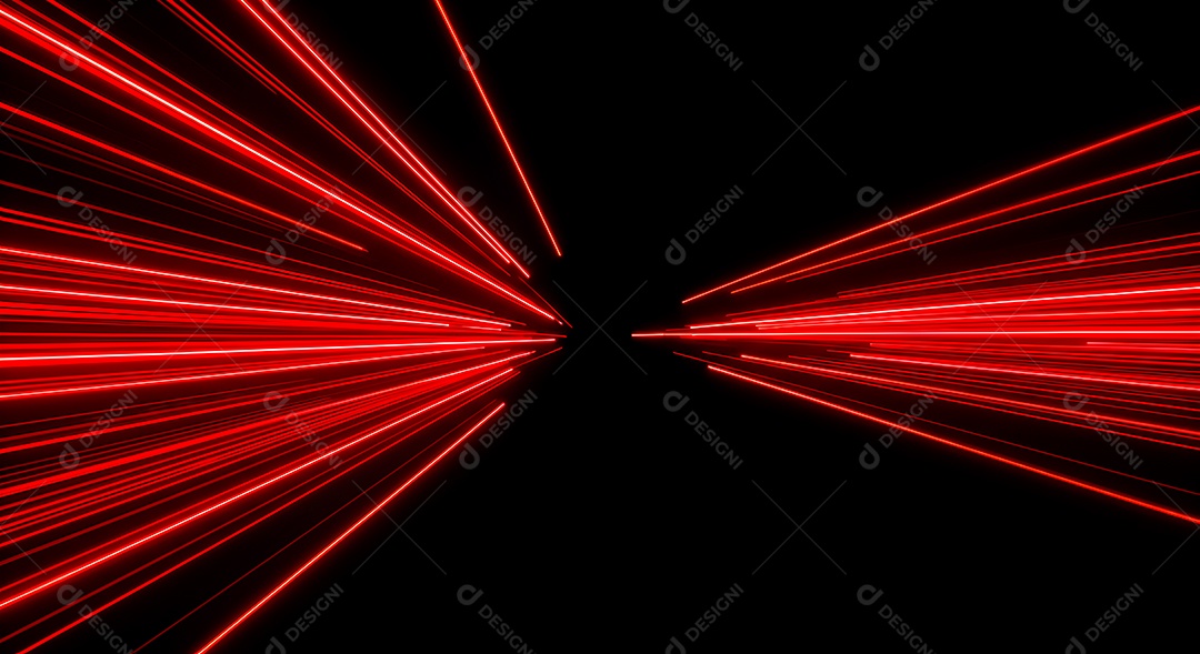 Linhas de luz de velocidade sobre fundo preto isolado