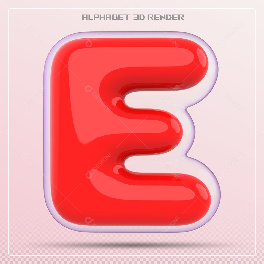 Letra Vermelha E Maiúscula Elemento 3D Para Composição PSD