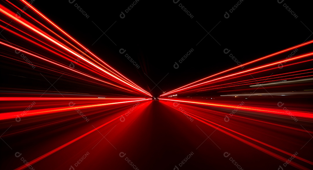 Linhas de luz de velocidade sobre fundo preto isolado