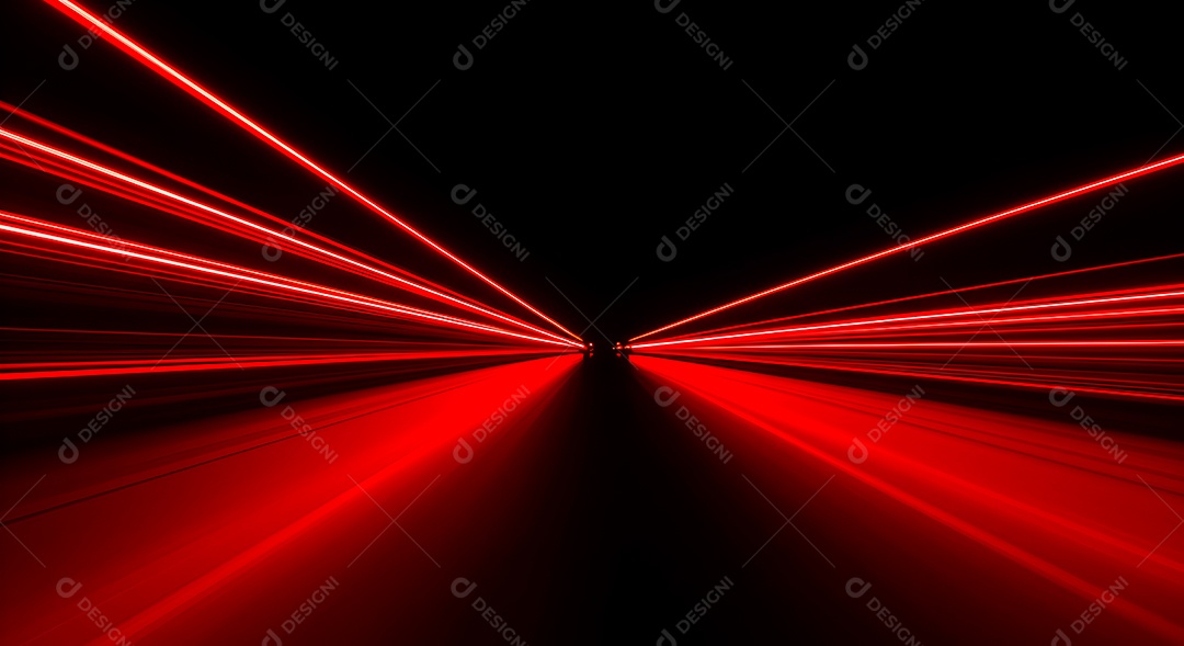 Linhas de luz de velocidade sobre fundo preto isolado