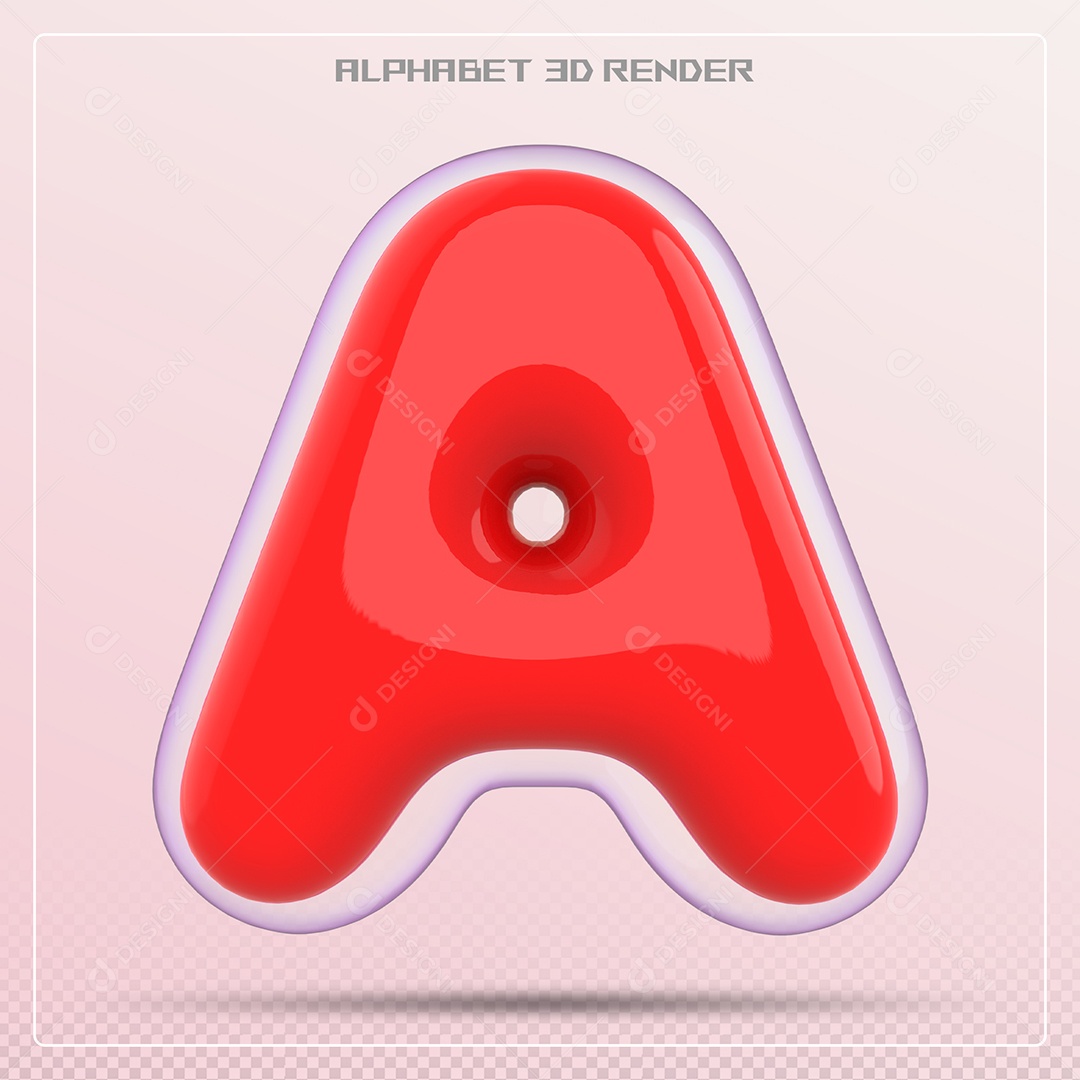 Letra Vermelha A Maiúscula Elemento 3D Para Composição PSD
