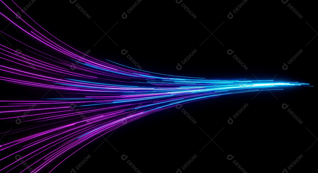 Linhas de luz de velocidade sobre fundo preto isolado