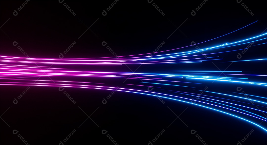 Linhas de luz de velocidade sobre fundo preto isolado