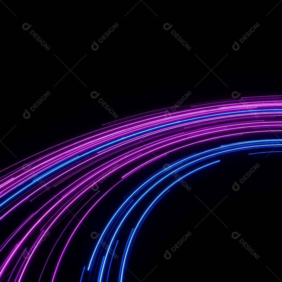 Linhas de luz de velocidade sobre fundo preto isolado