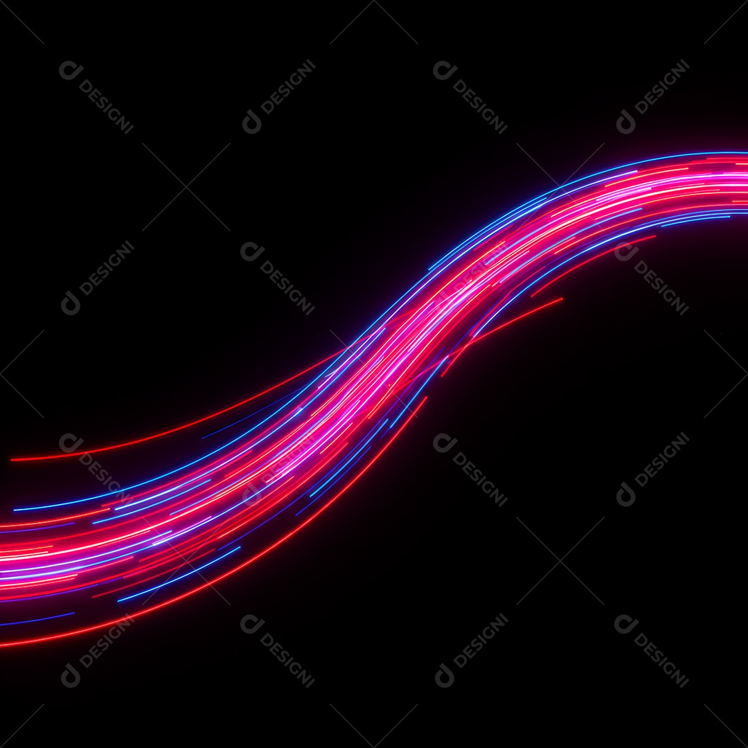 Linhas de luz de velocidade sobre fundo preto isolado