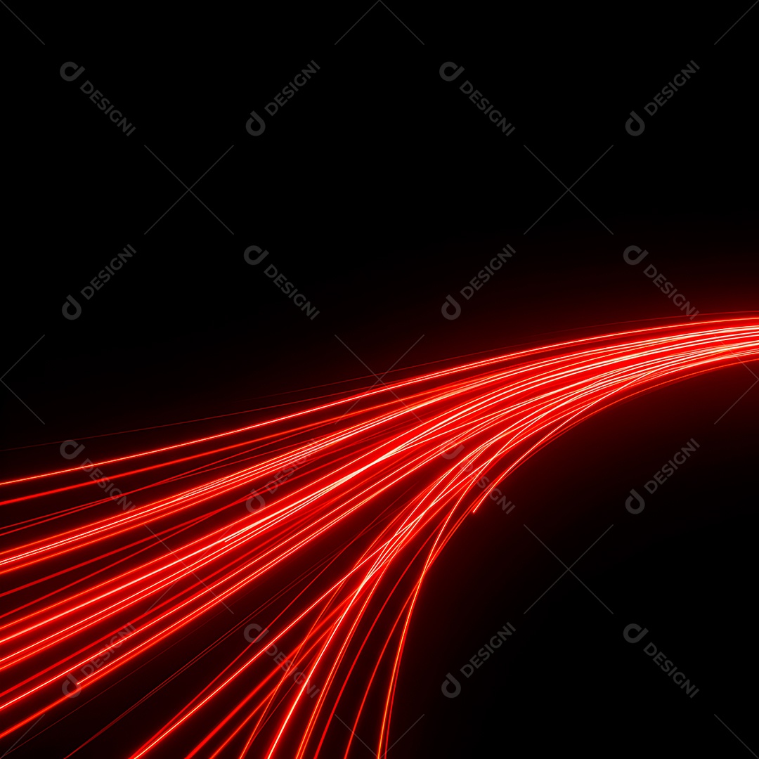 Linhas de luz de velocidade sobre fundo preto isolado