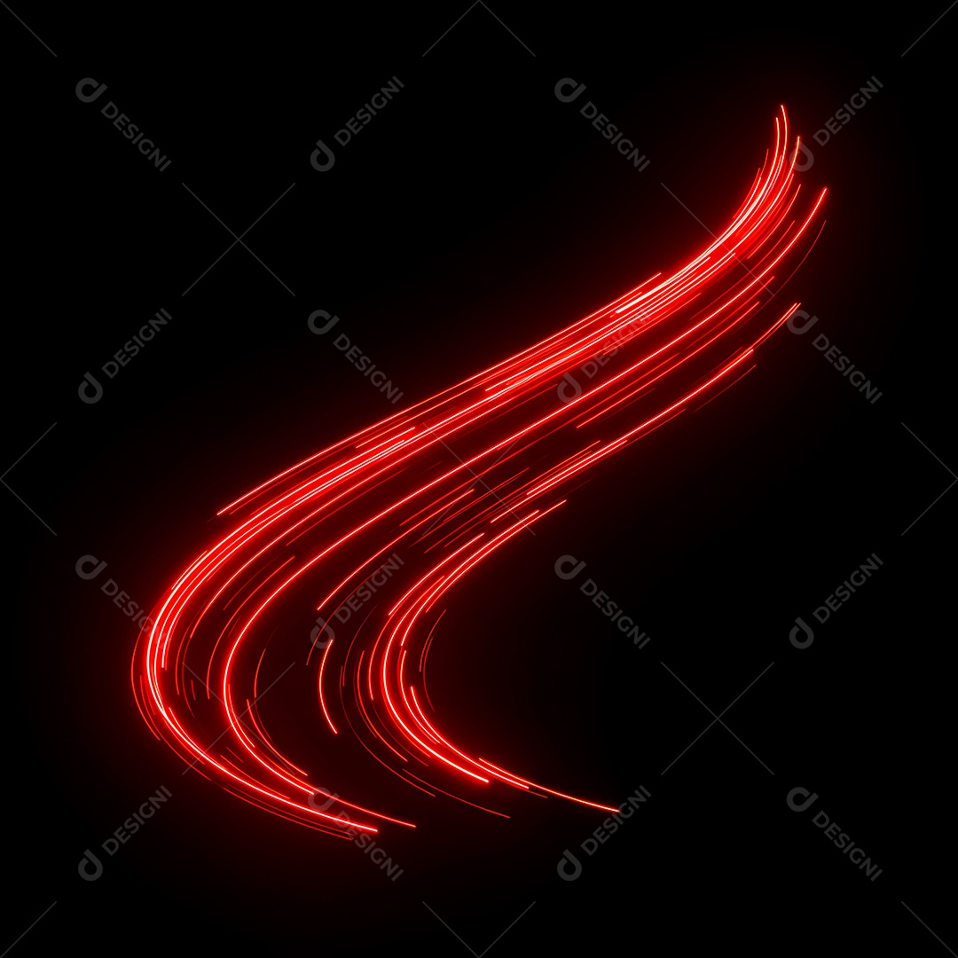 Linhas de luz de velocidade sobre fundo preto isolado