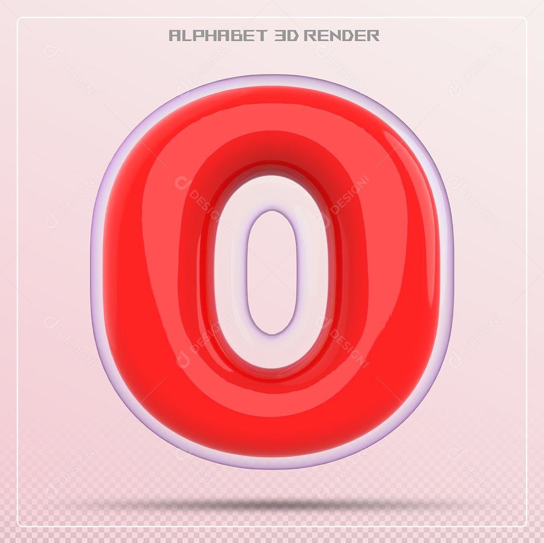 Letra Vermelha O Maiúscula Elemento 3D Para Composição PSD