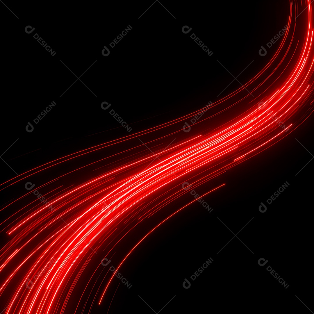 Linhas de luz de velocidade sobre fundo preto isolado