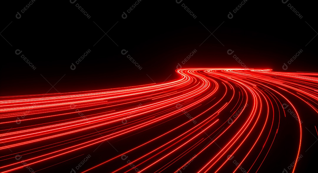 Linhas de luz de velocidade sobre fundo preto isolado