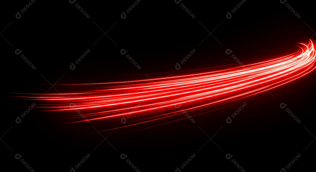 Linhas de luz de velocidade sobre fundo preto isolado