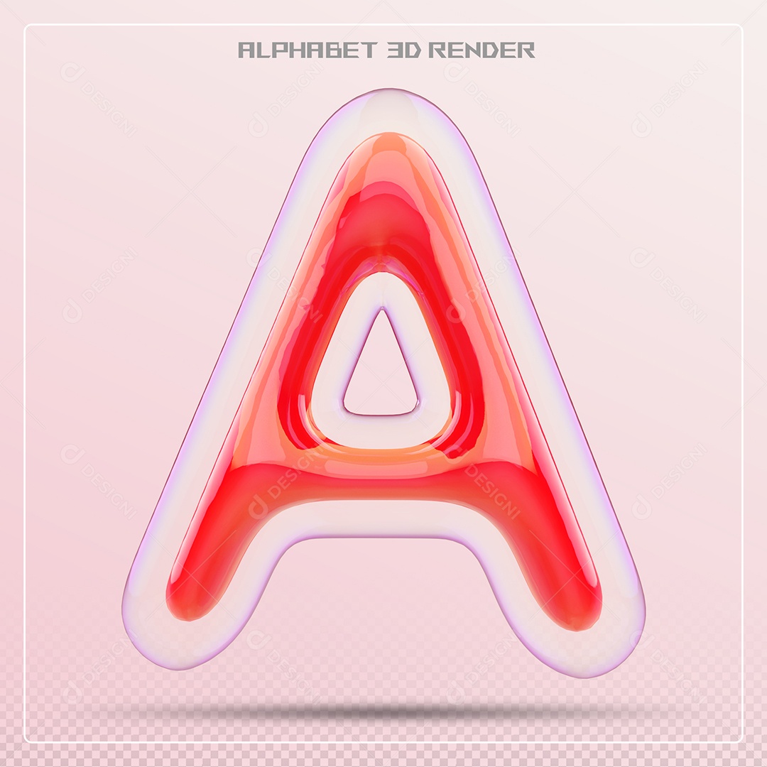 Letra Vermelha A Maiúscula Elemento 3D Para Composição PSD