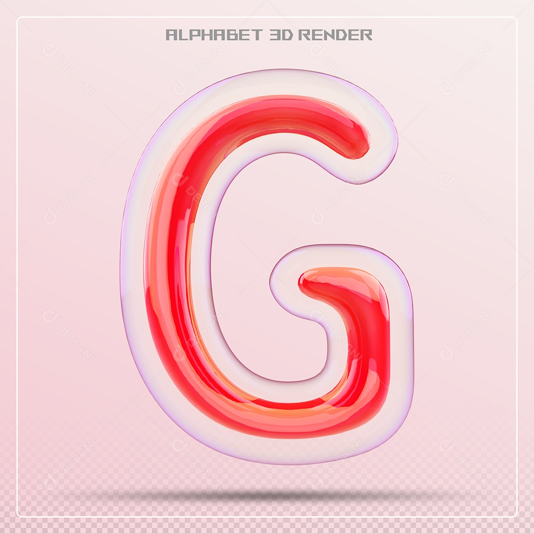 Letra Vermelha G Maiúscula Elemento 3D Para Composição PSD