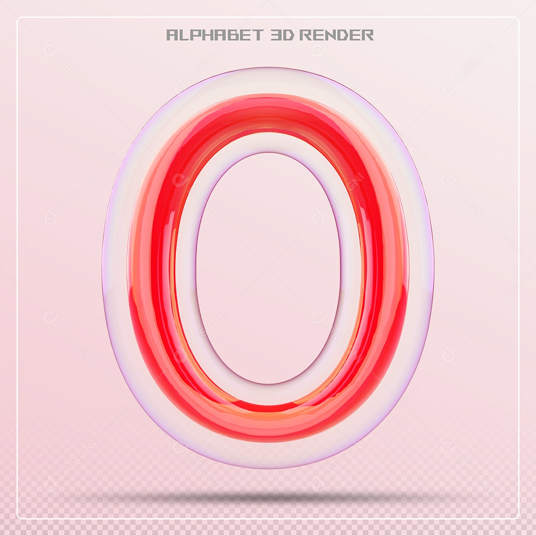 Letra Vermelha O Maiúscula Elemento 3D Para Composição PSD