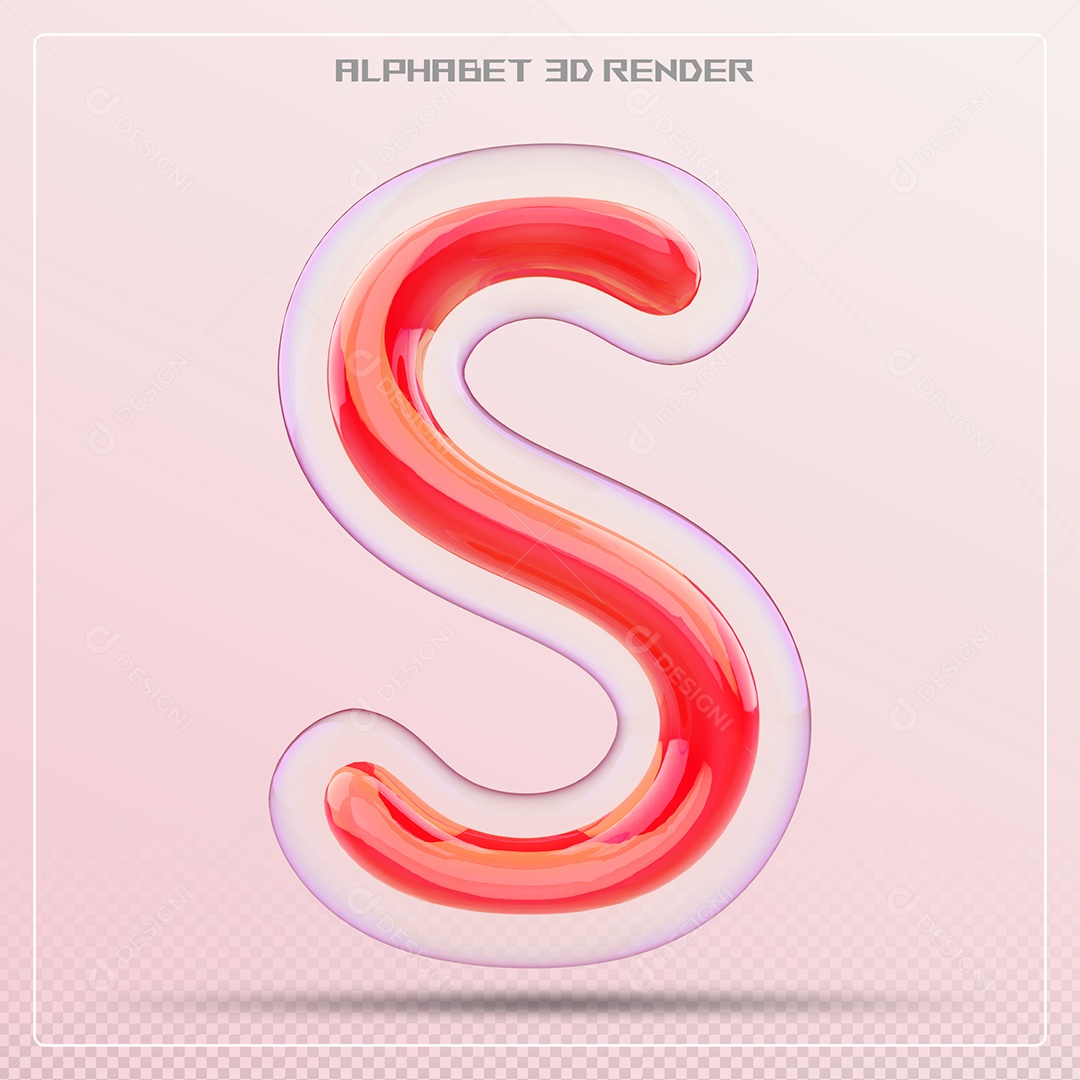 Letra Vermelha S Maiúscula Elemento 3D Para Composição PSD