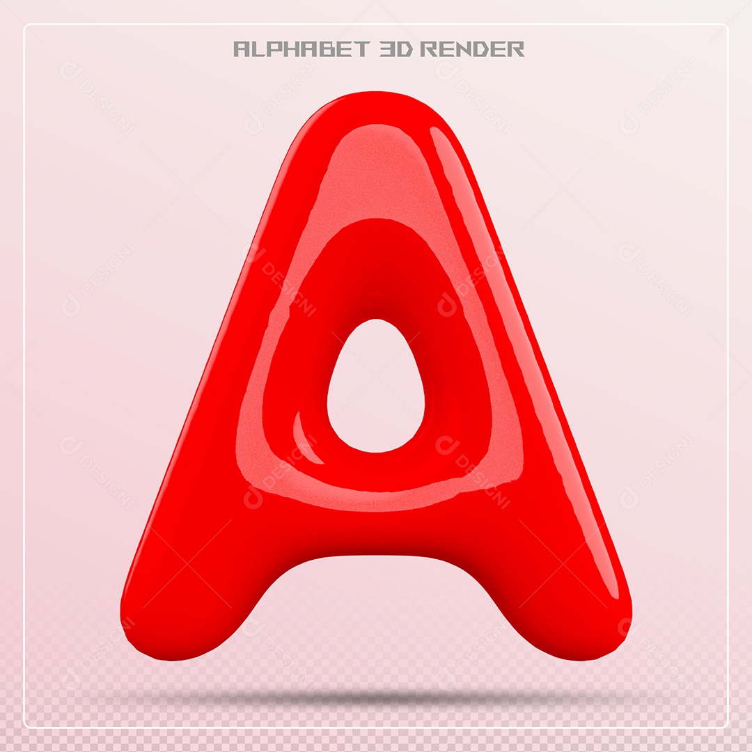 Letra Vermelha A Maiúscula Elemento 3D Para Composição PSD