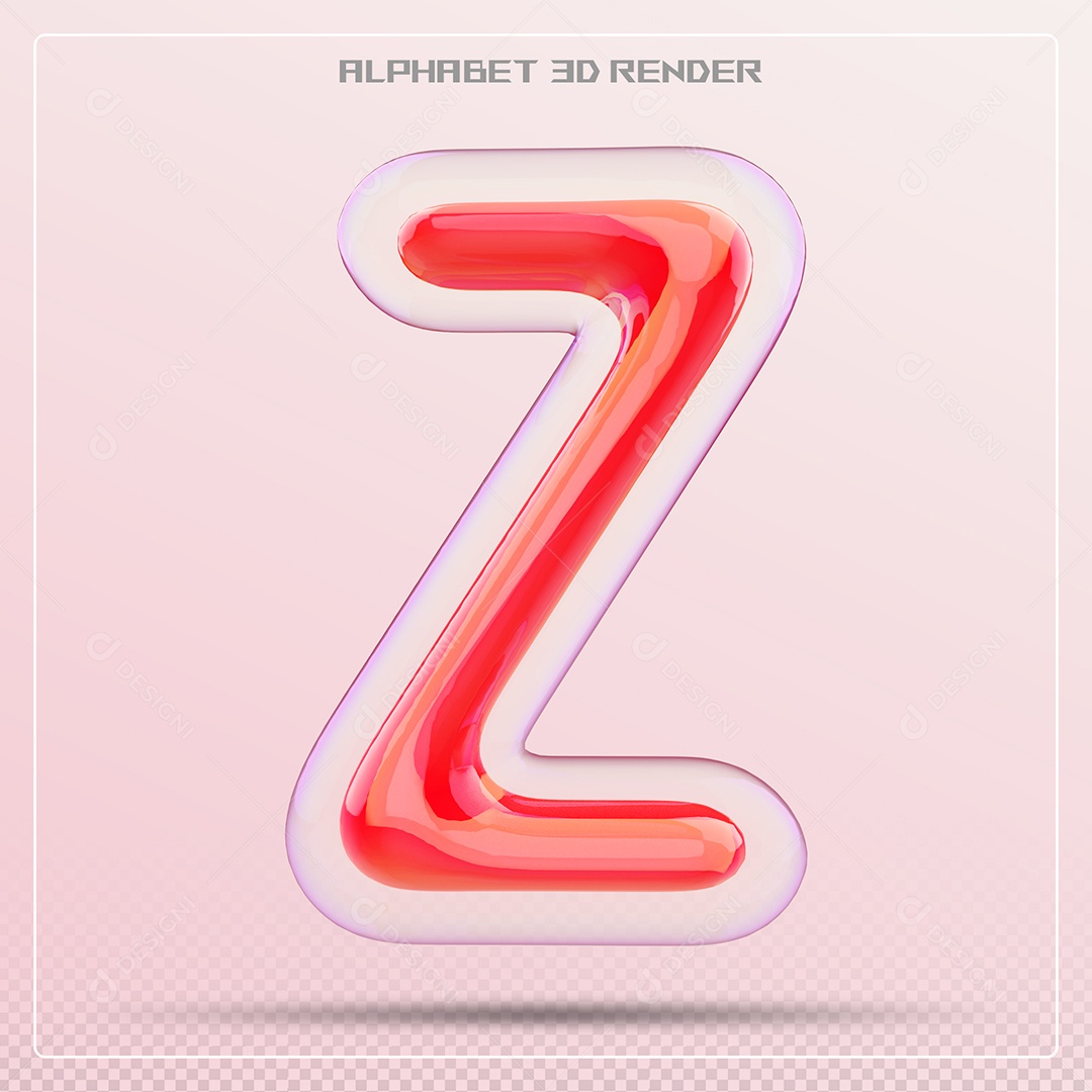 Letra Vermelha Z Maiúscula Elemento 3D Para Composição PSD