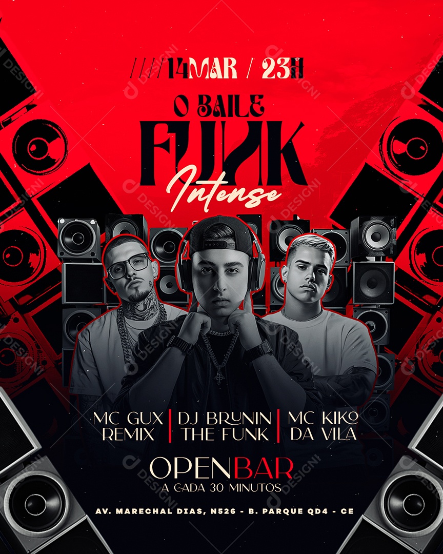 Flyer Funk Intense Social Media PSD Editável