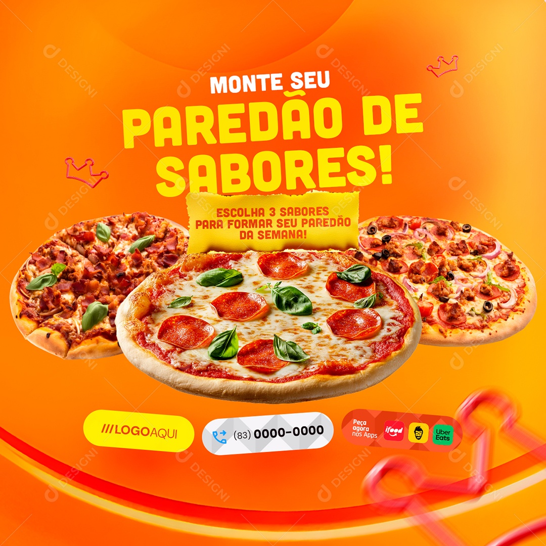 Pizzaria Monte Seu Paredão De Sabores Social Media PSD Editável