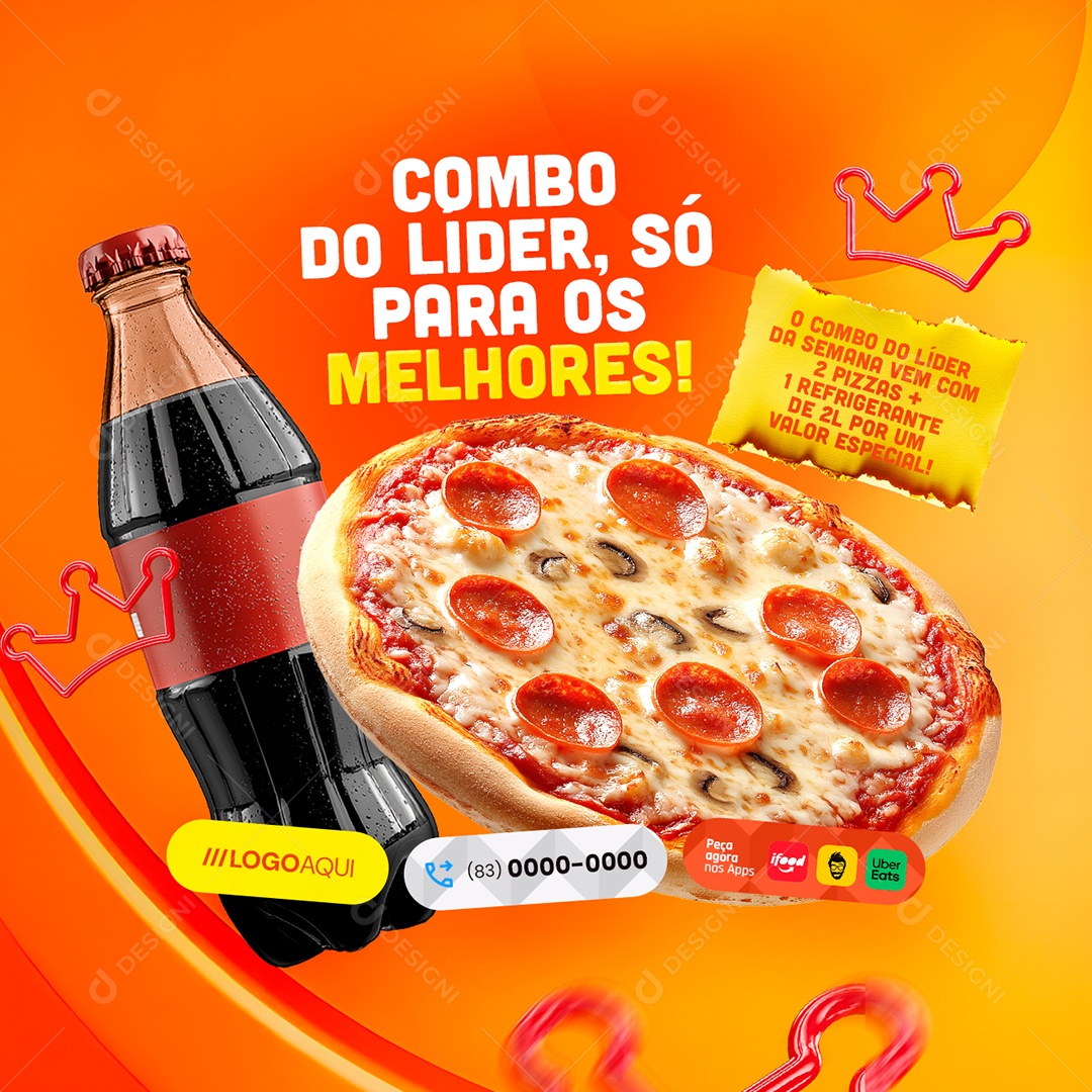 Pizzaria Combo Do Líder Só Para Os Sabores Social Media PSD Editável