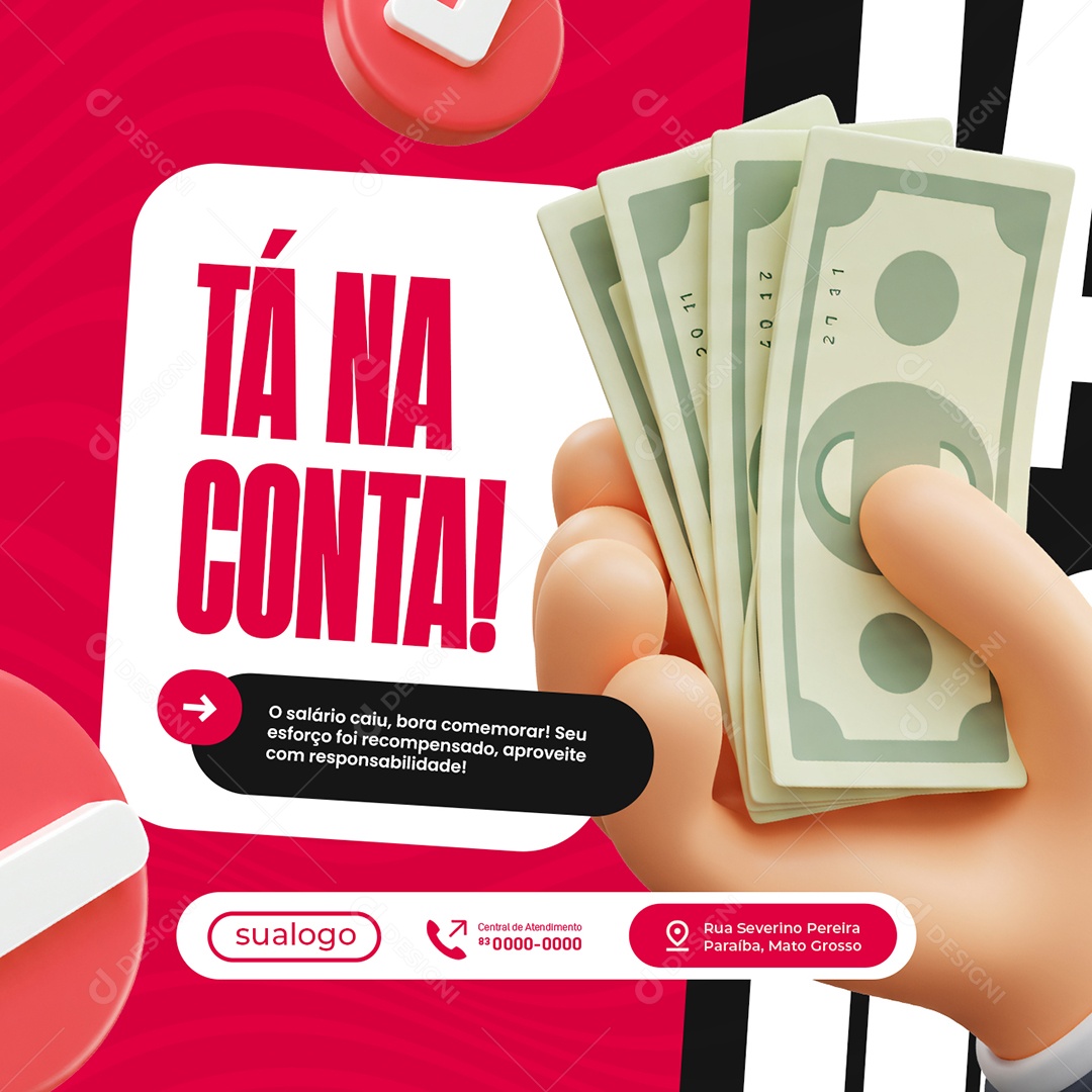 Prefeitura Tá na Conta Social Media PSD Editável