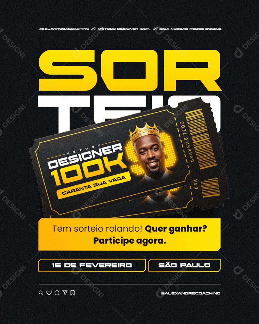 Curso Sorteio Método Designer Social Media PSD Editável