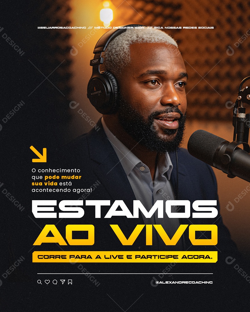 Curso Estamos Ao Vivo Social Media PSD Editável