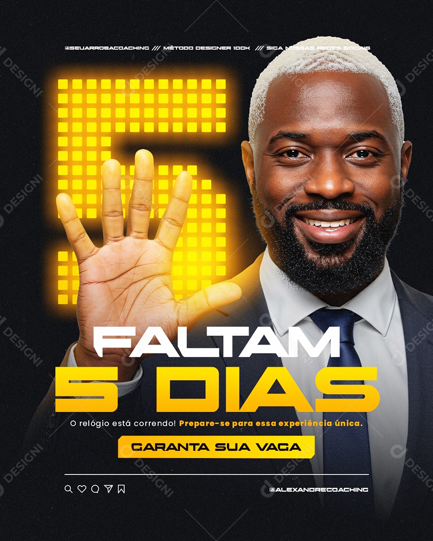 Curso Faltam Cinco Dias Social Media PSD Editável