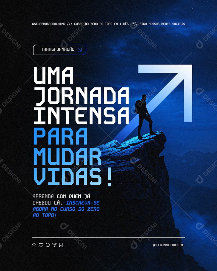 Coaching Uma Jornada Intensa Social Media PSD Editável