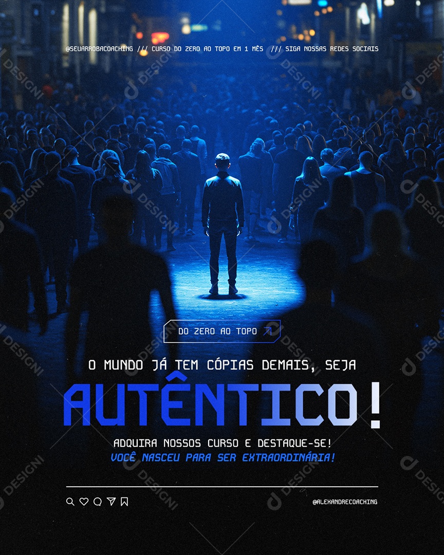 Coaching Curso Do Zero Ao Topo Em 1 Mês Social Media PSD Editável