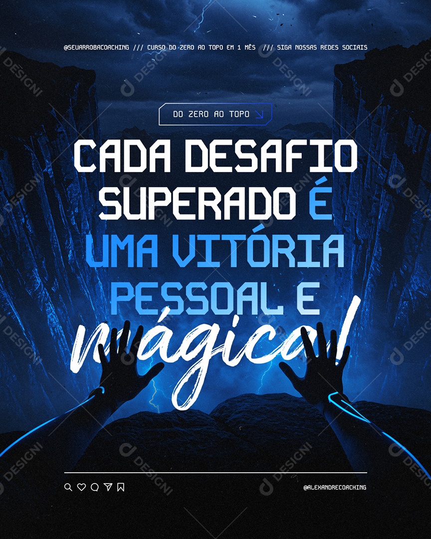 Coaching Cada Desafio Superado Social Media PSD Editável
