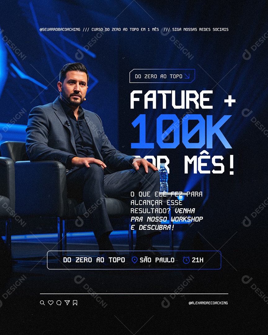 Coaching Do Zero ao Topo Fature Social Media PSD Editável