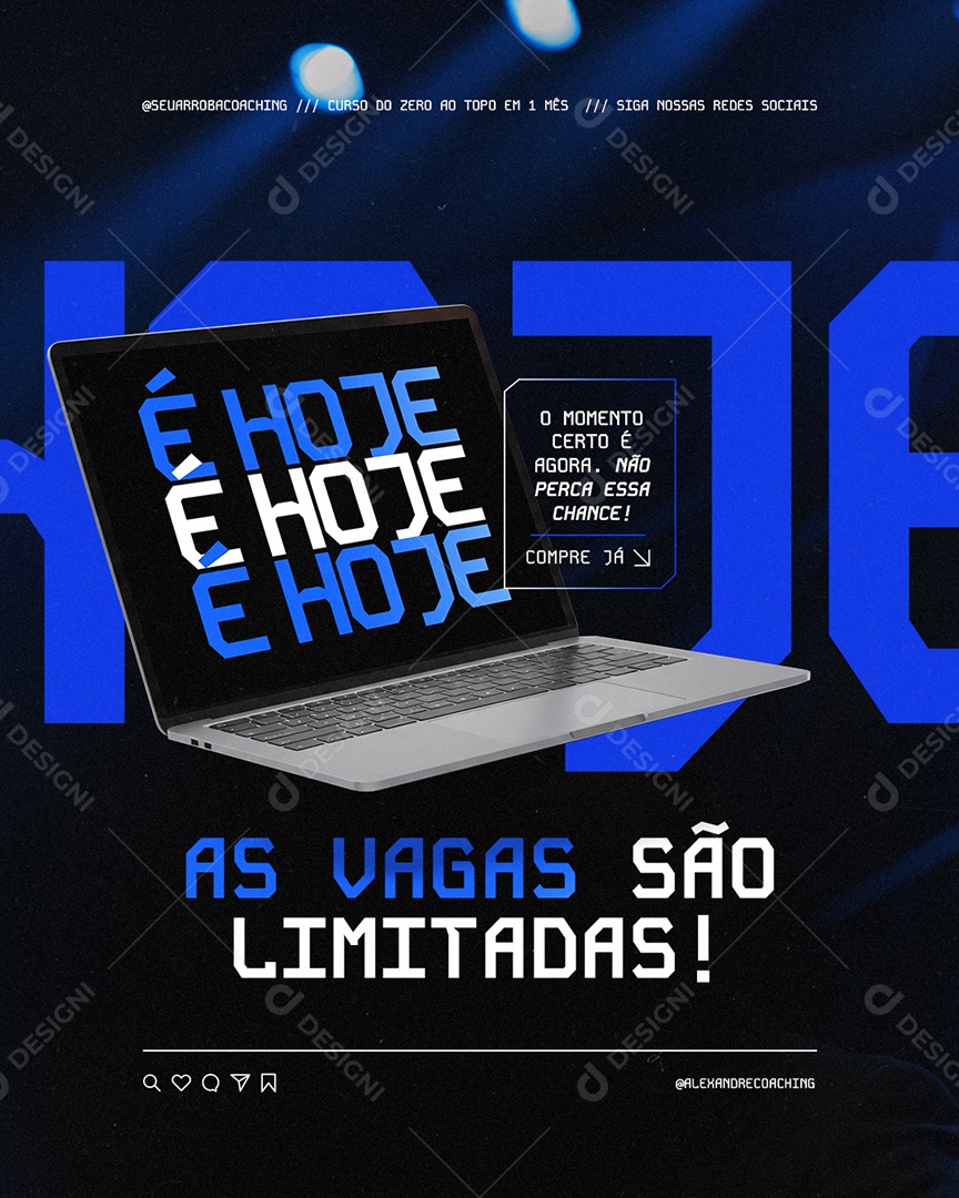 Coaching É Hoje As Vagas São Limitadas Social Media PSD Editável