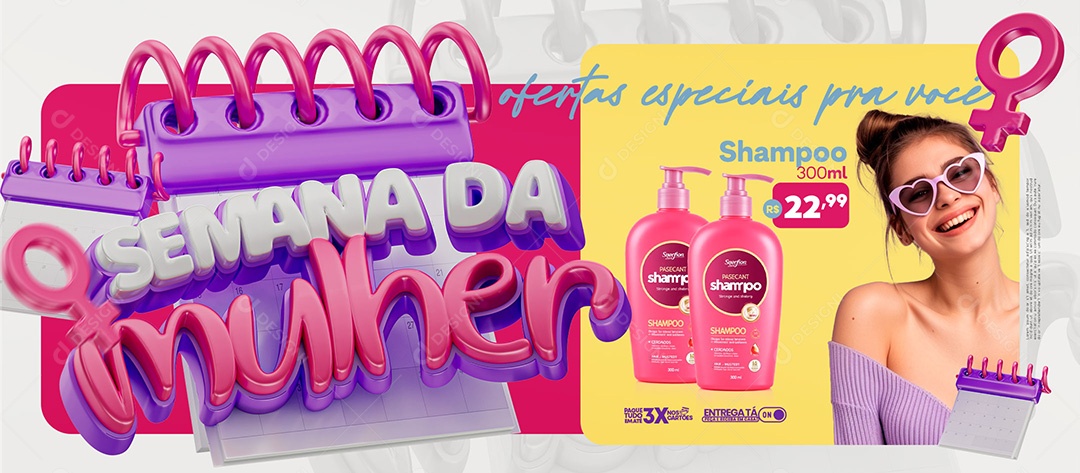 Banner Ofertas da Semana da Mulher Social Media PSD Editável