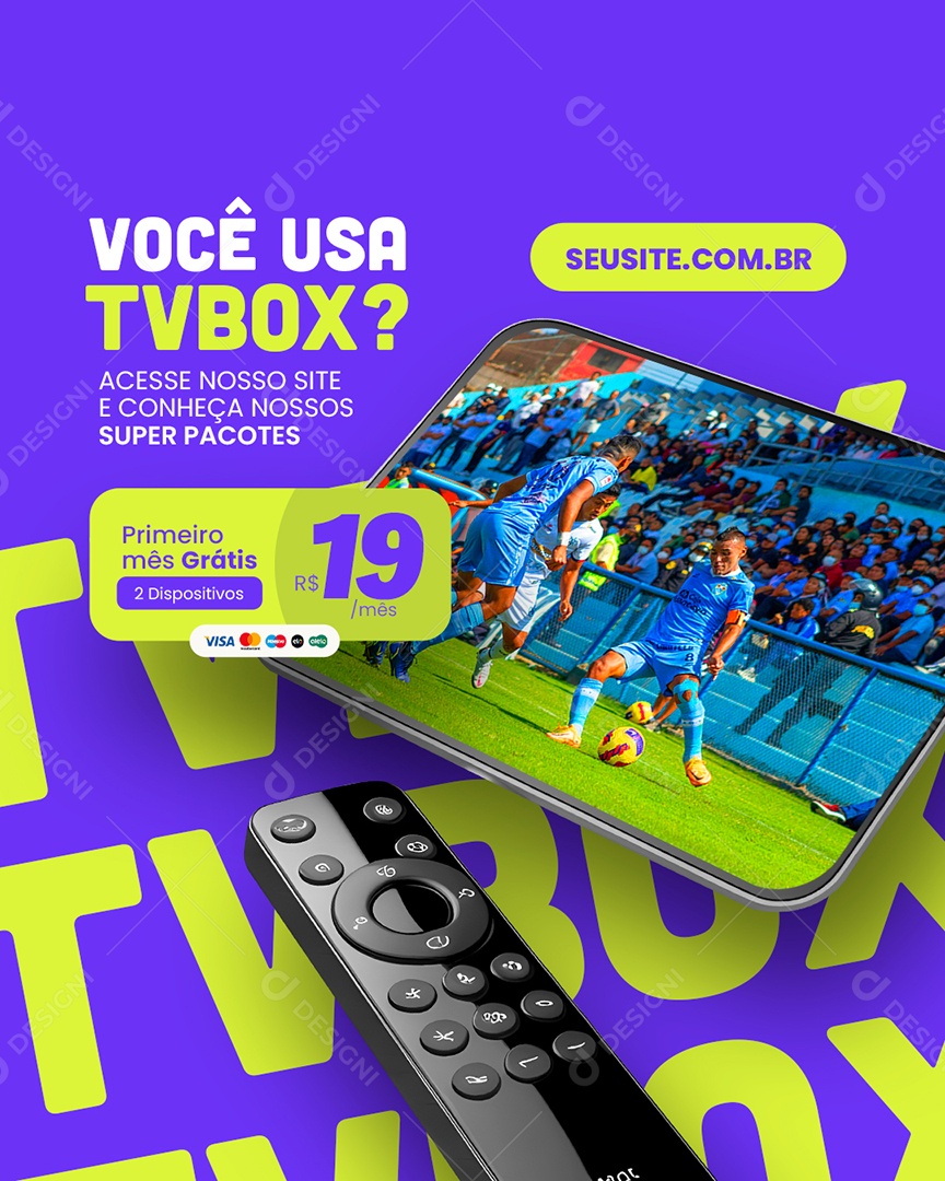 IPTV Você Usa TVBox Social Media PSD Editável