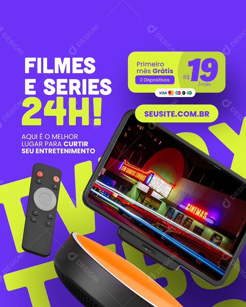 IPTV Filmes e Series Social Media PSD Editável