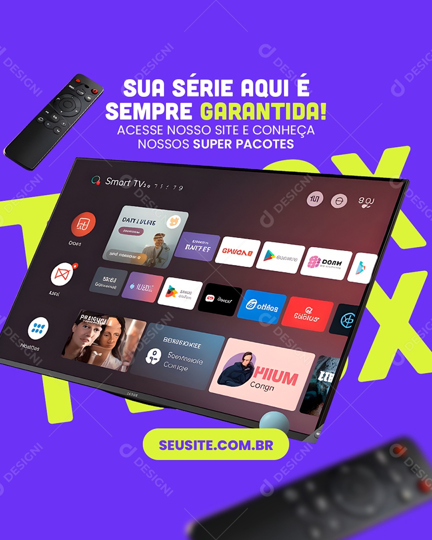 Social Media IPTV Sua Série Aqui é Sempre Garantida PSD Editável