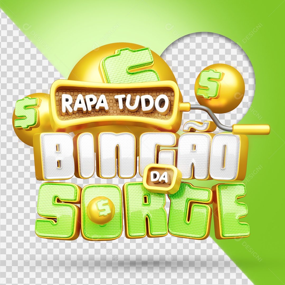 Rapa Tudo Bingão Da Sorte Selo 3D para Composição PSD