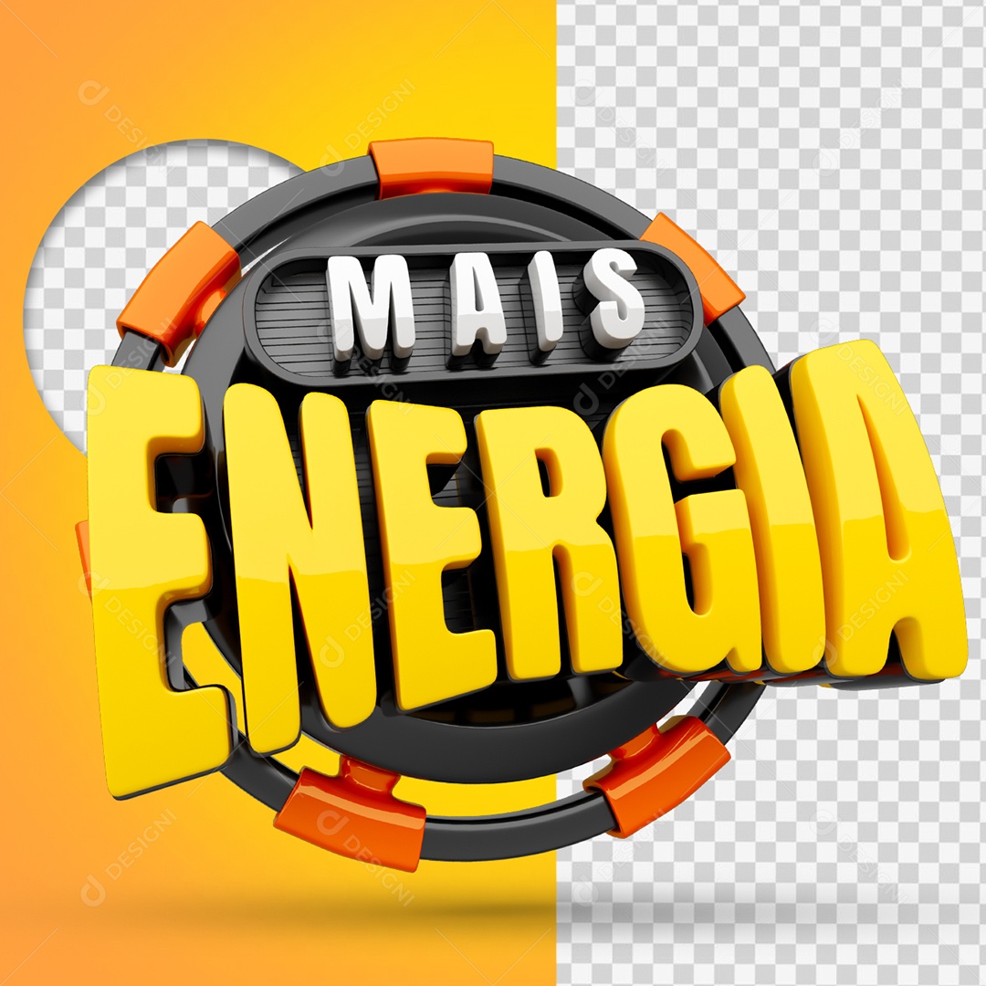 Mais Energia Selo 3D para Composição PSD