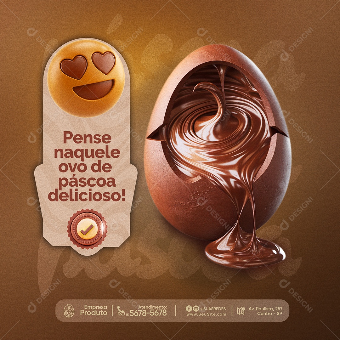 Promoções de Páscoa de Sabores Social Media PSD Editável