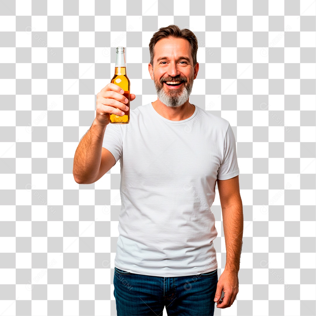 Homem Segurando Cerveja PNG Transparente