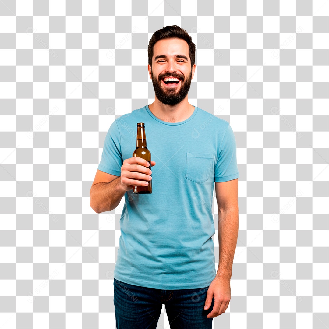 Homem Segurando Cerveja PNG Transparente