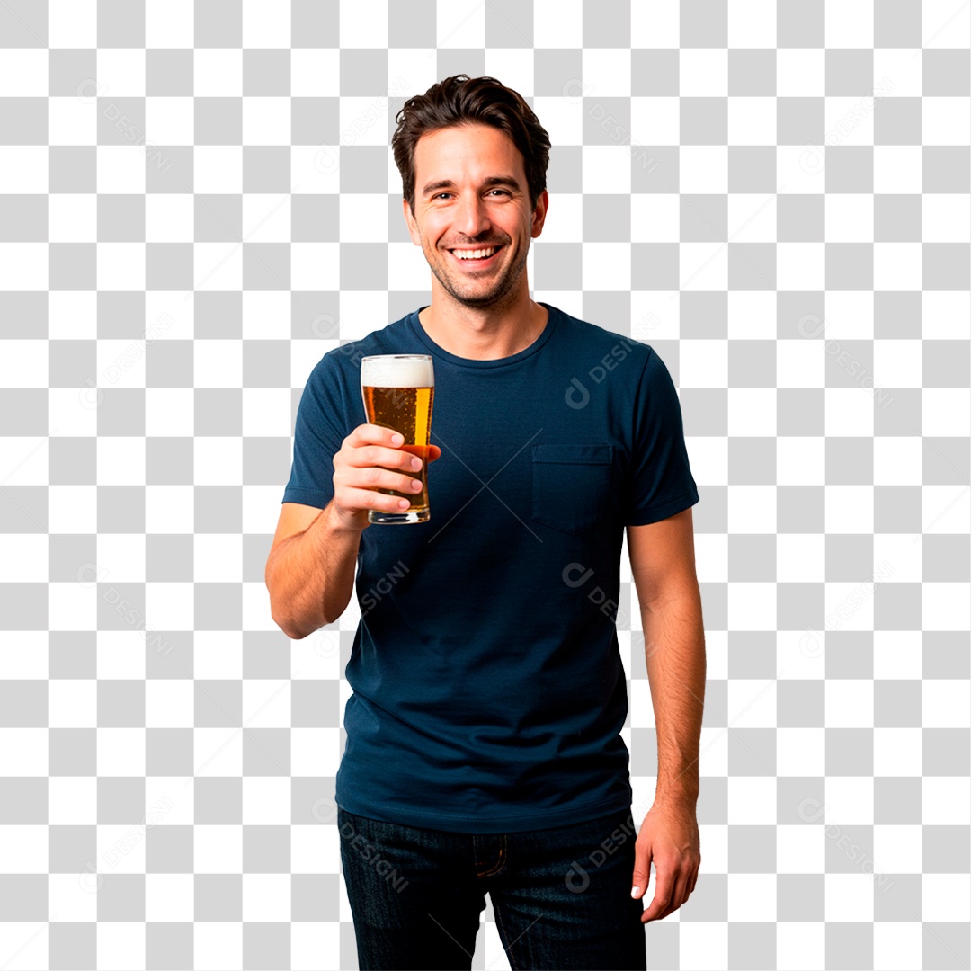 Homem Segurando Cerveja PNG Transparente