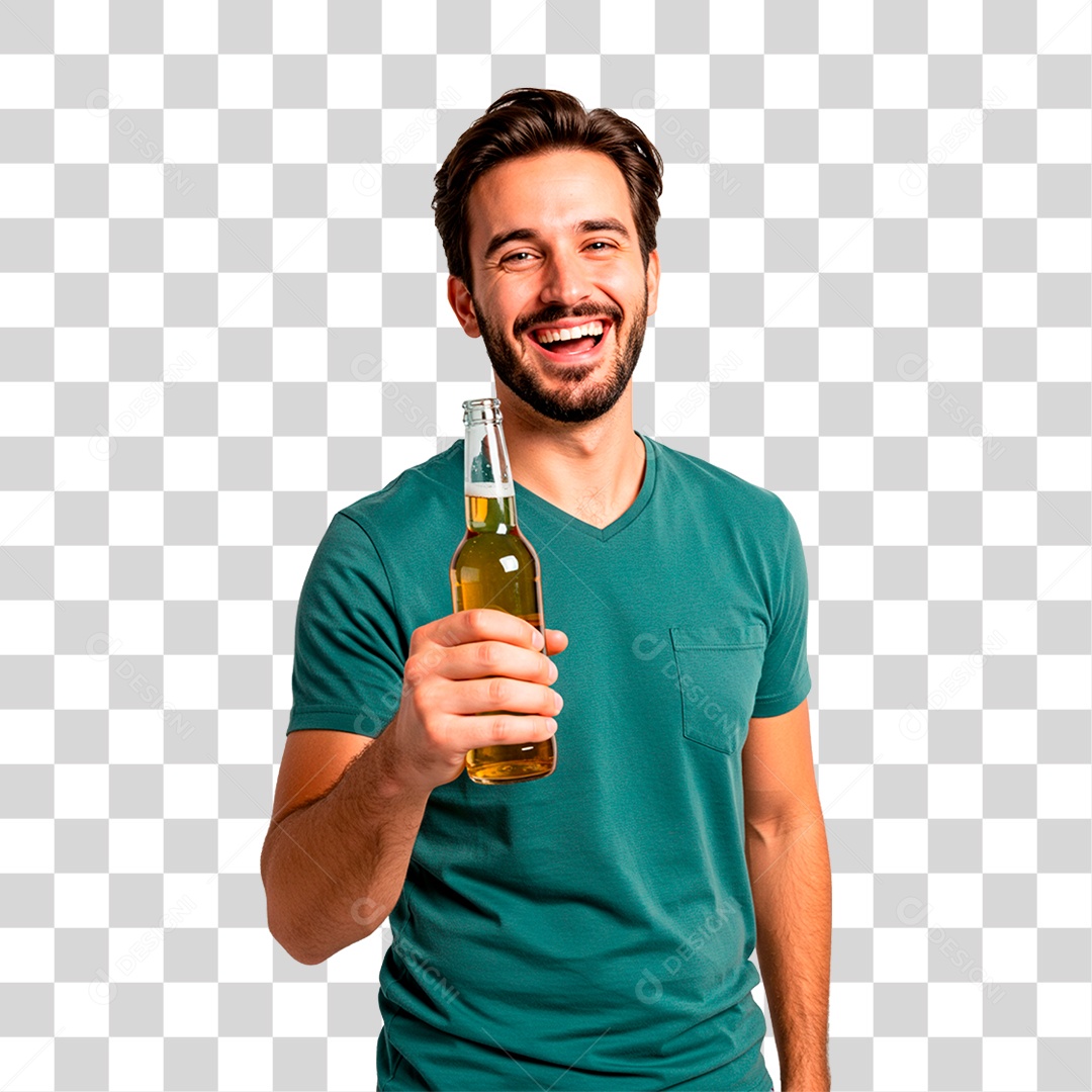 Homem Segurando Cerveja PNG Transparente
