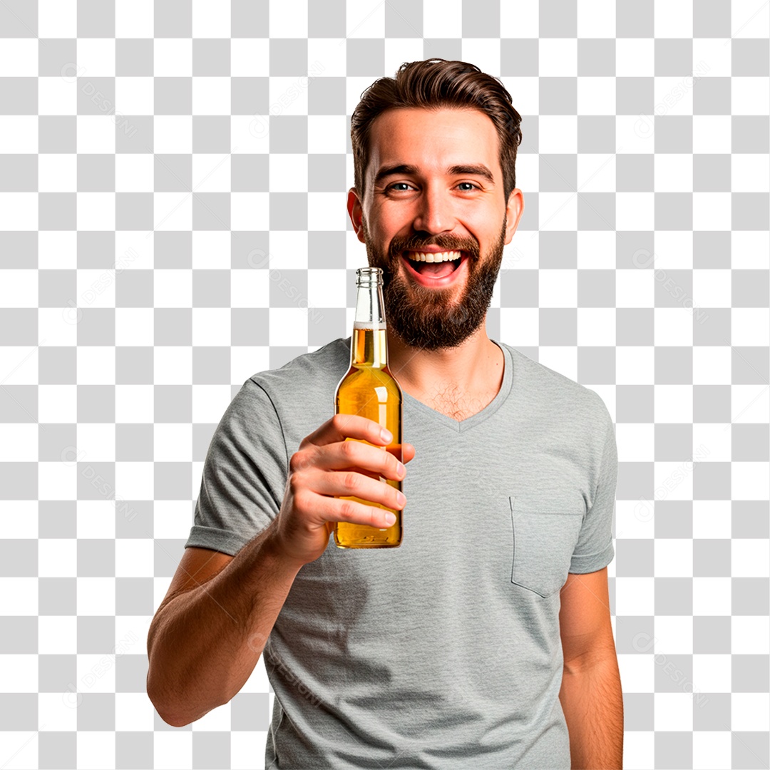 Homem Segurando Cerveja PNG Transparente