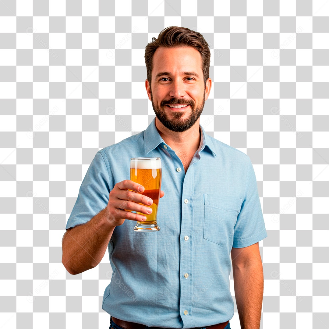 Homem Tomando Cerveja PNG Transparente