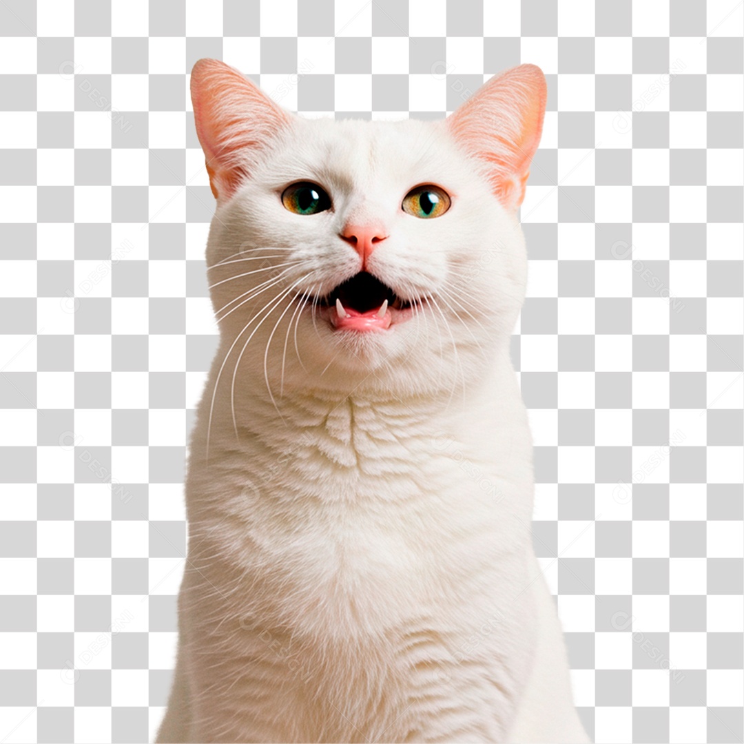 Gato Branco PNG Transparente
