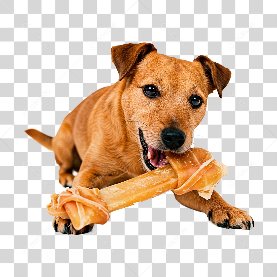 Cachorro com Osso PNG Transparente